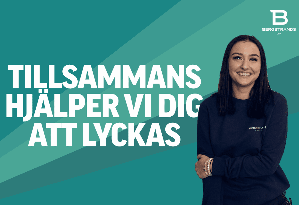 En kvinna i blå skjorta med orden tillsammans hlper vid dig att liknande.